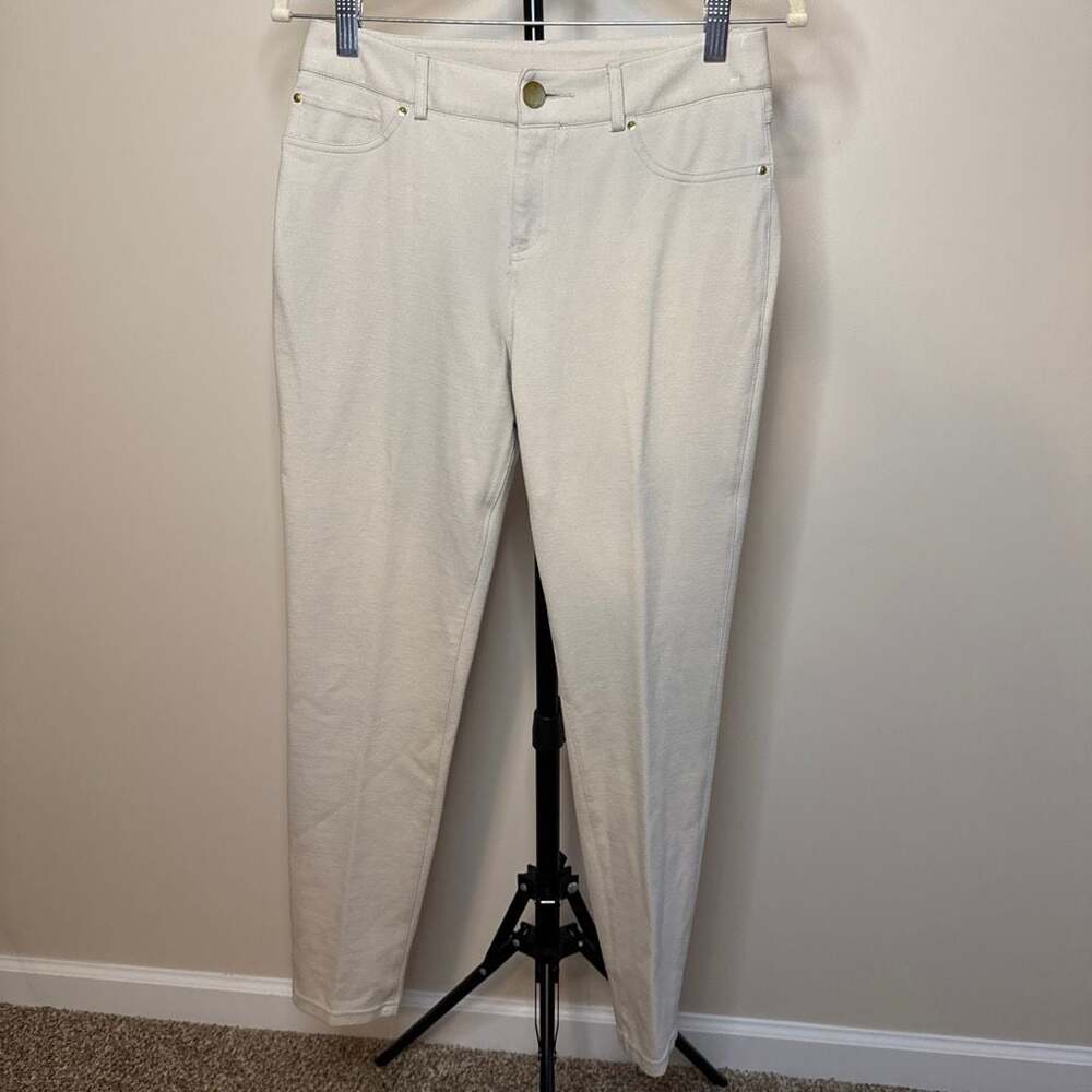 INC International Concepts Women's Stretch Cream Denim Pants Size 8